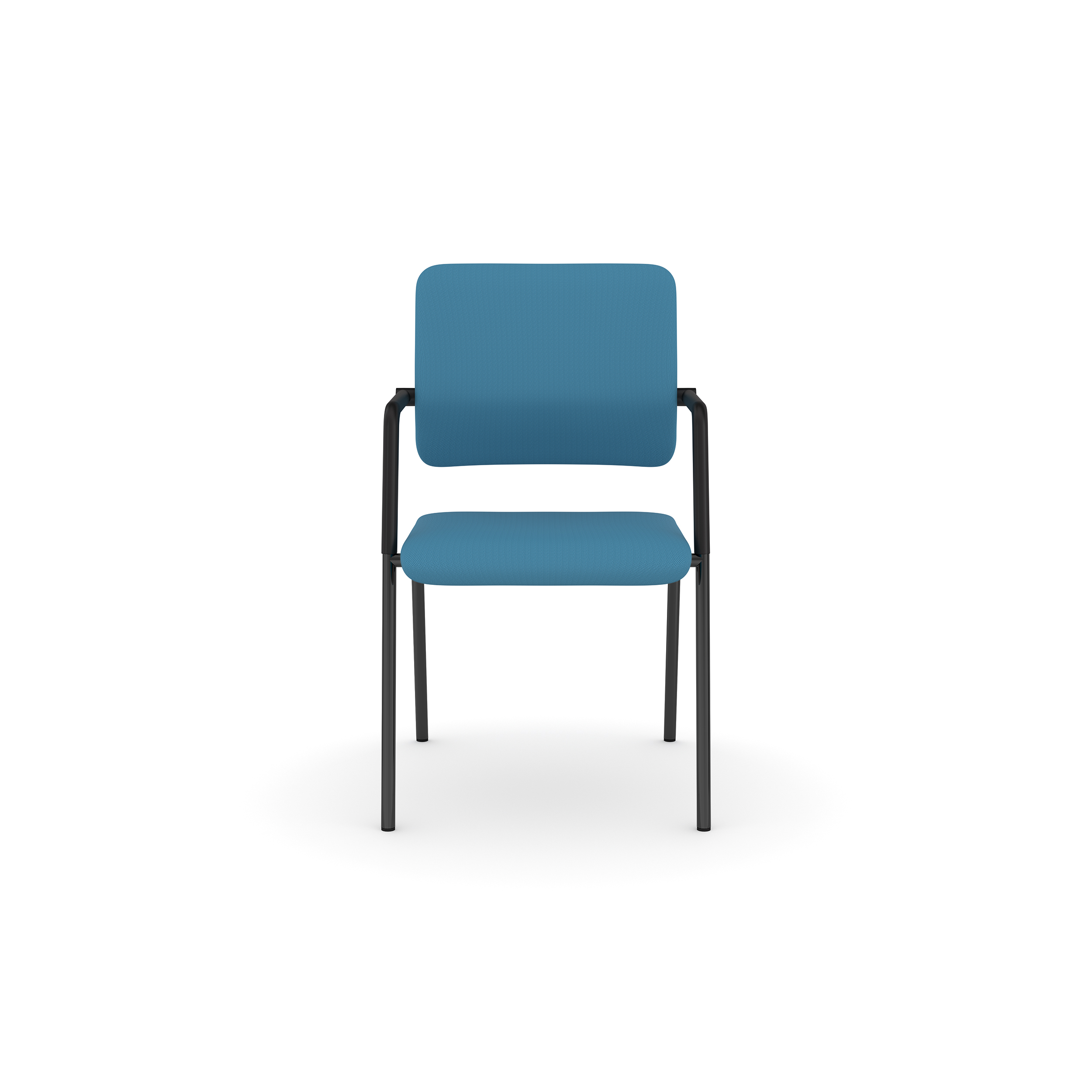 Viasit Drumback Besucherstuhl Vierfuß mit schwarzer Kunststoffschale frei konfigurierbar