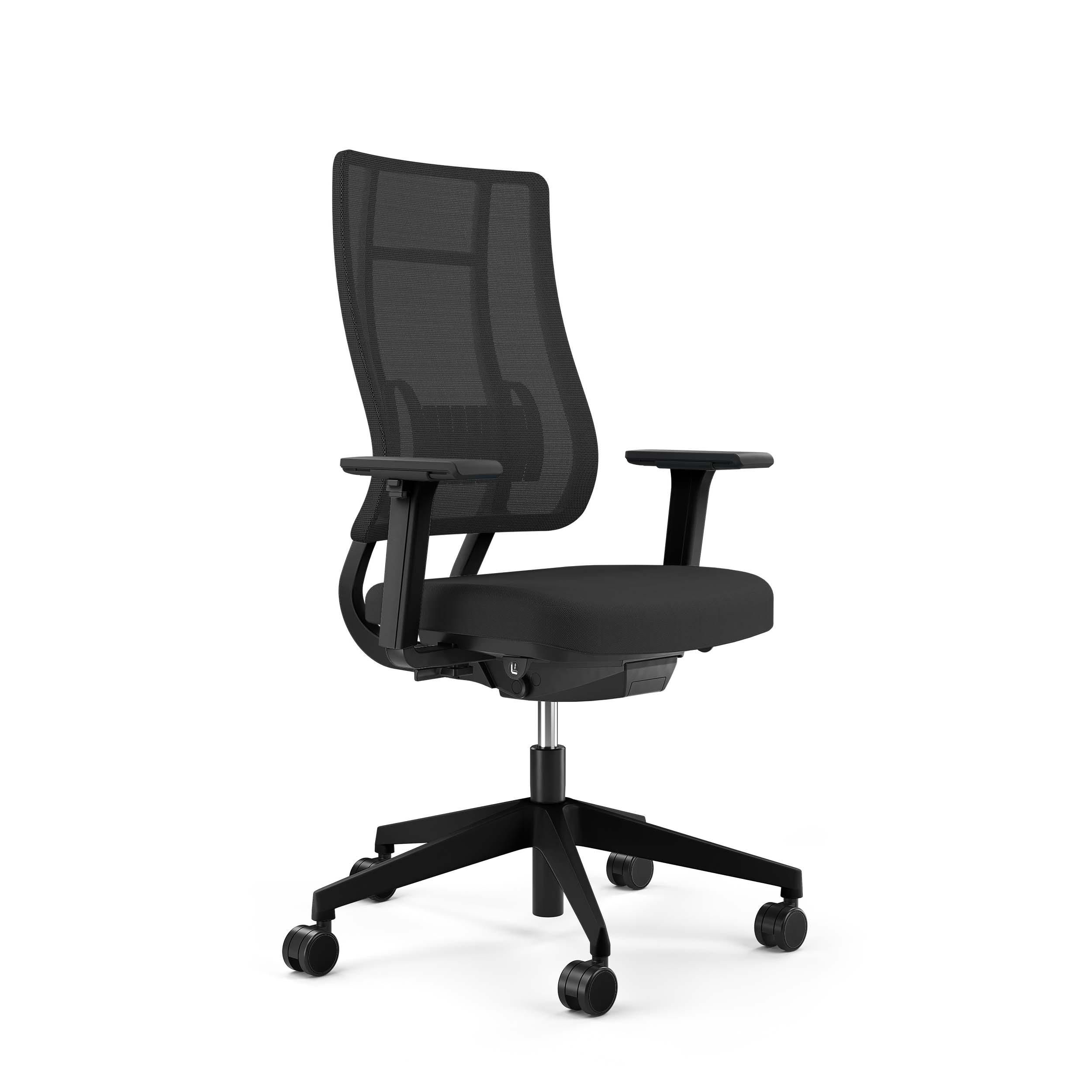 Kopie von Viasit Newback NPR Drehstuhl Schwarz mit Punktsynchronmechanik frei konfigurierbar #1