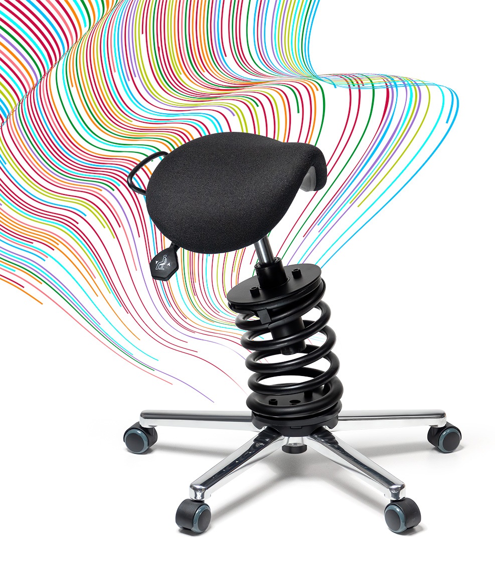Federhocker Sattelsitz ergonomisch höhenverstellbar mit Rollen