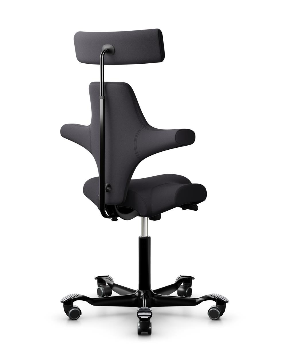 HAG Capisco 8107 Stoff Xtreme Schwarz Gestell Schwarz mit Kopfstütze