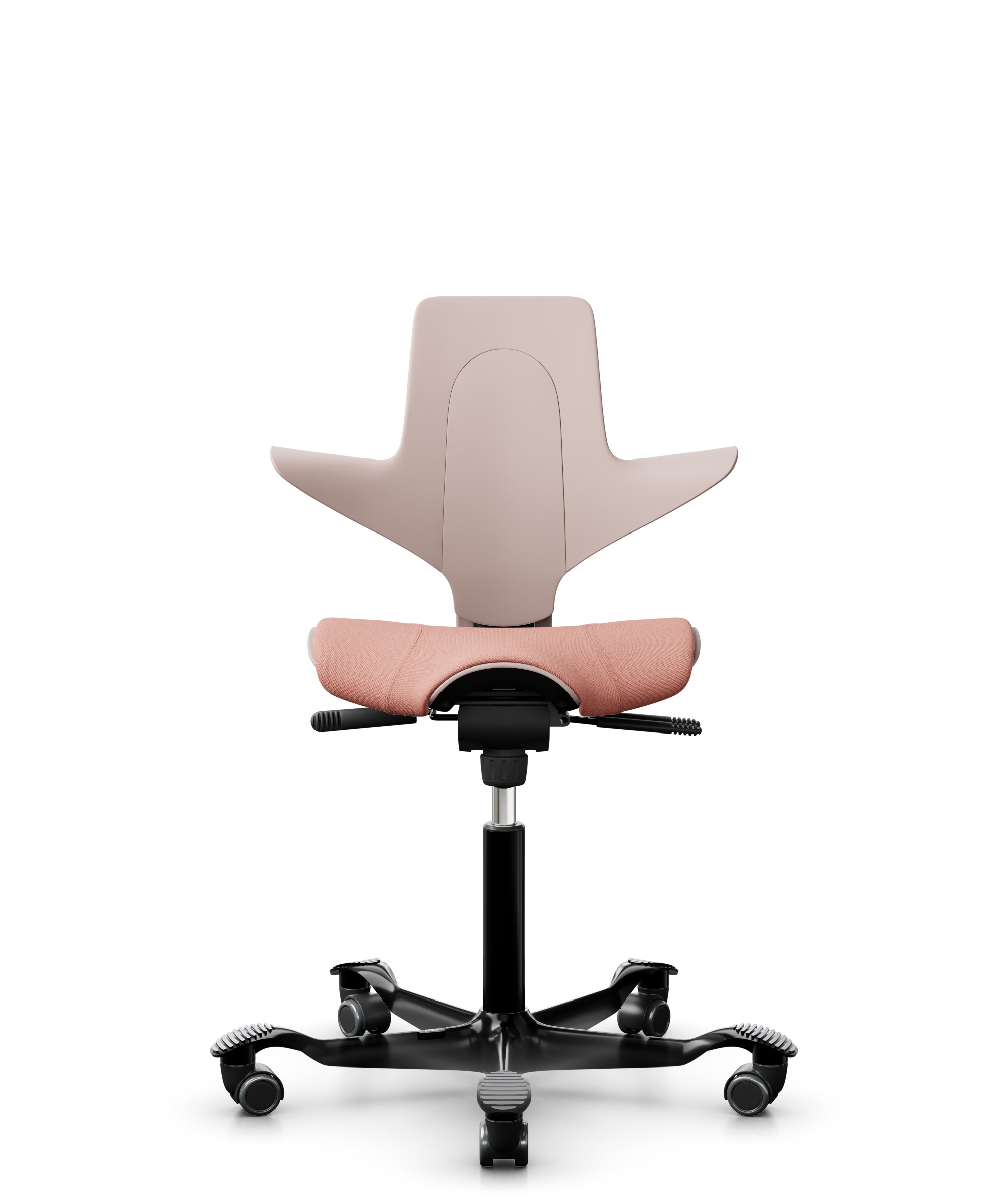 HAG Capisco 8020 Puls Drehstuhl Pink Gestell Schwarz mit Sitzflächenmatte