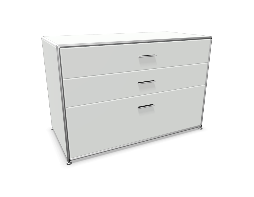 Bosse Solutions Sideboard 3 Schübe Weiss Chrom