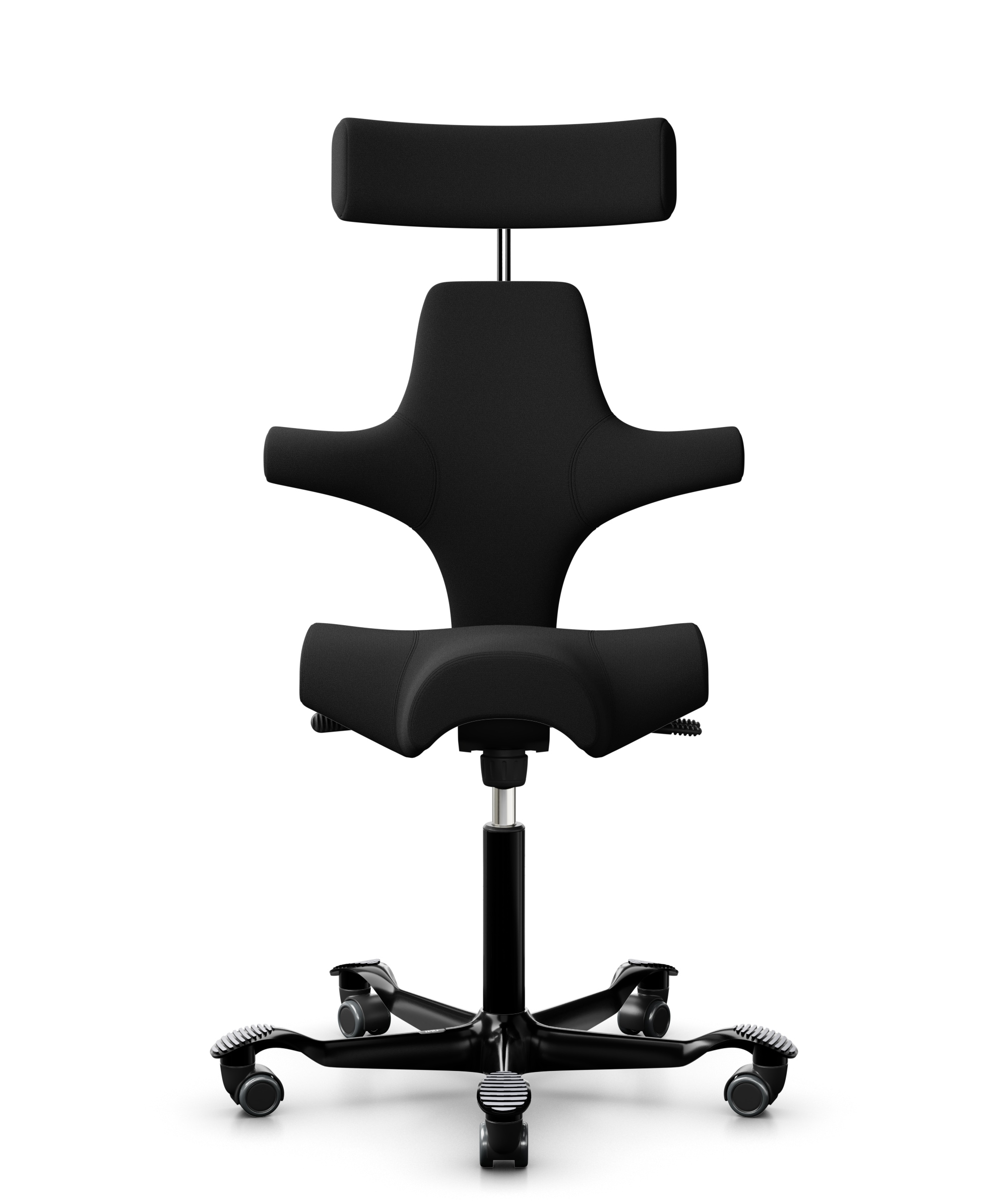 HAG Capisco 8107 Stoff Xtreme Schwarz Gestell Schwarz mit Kopfstütze