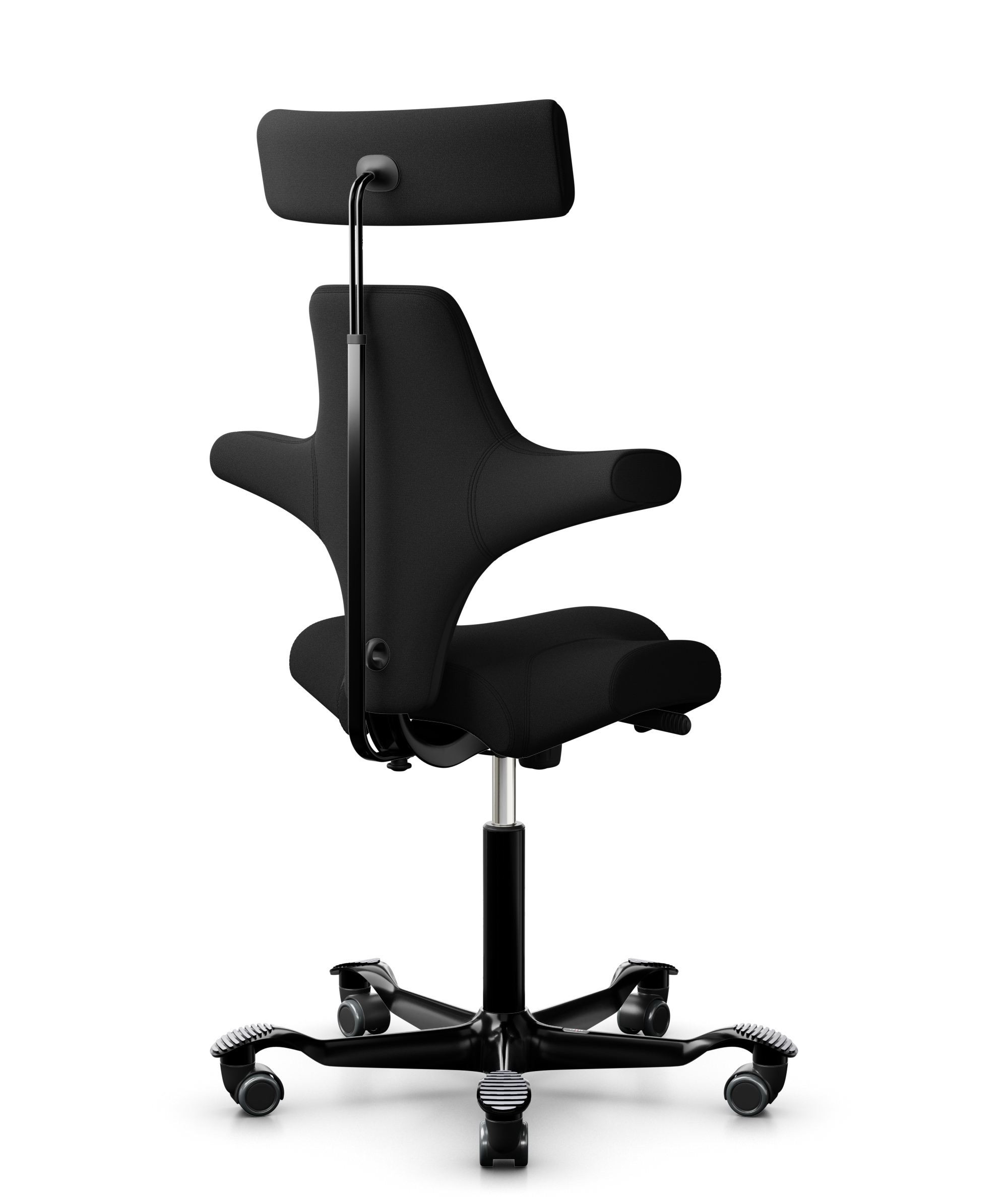 HAG Capisco 8107 Stoff Xtreme Schwarz Gestell Schwarz mit Kopfstütze
