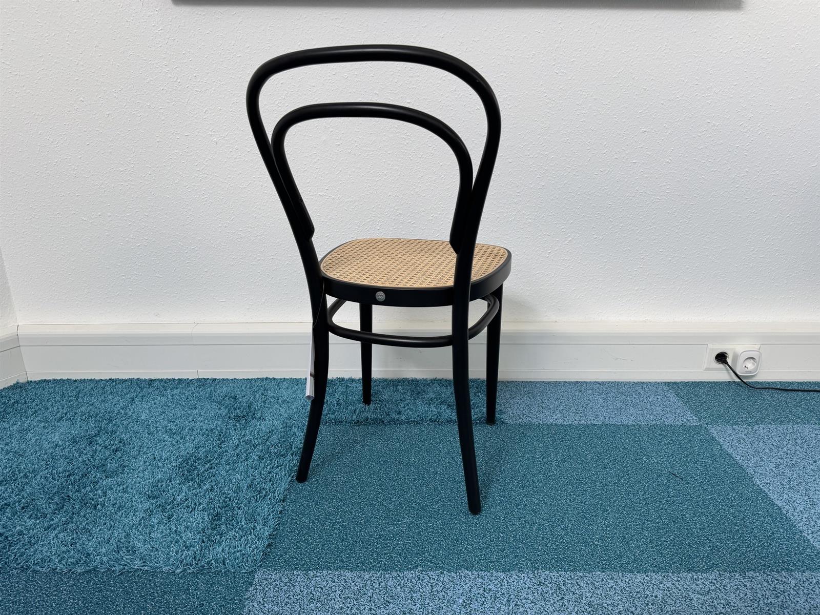 THONET 214 Stuhl Schwarz Rohrgeflecht Ausstellungsstück