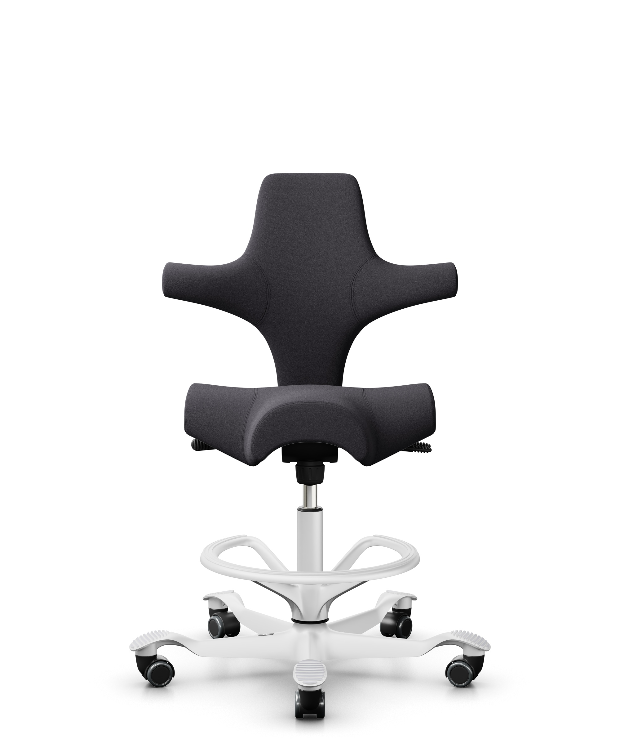 HAG Capisco 8106 Counter Stoff Xtreme Dunkelgrau Gestell Weiss mit Fußring