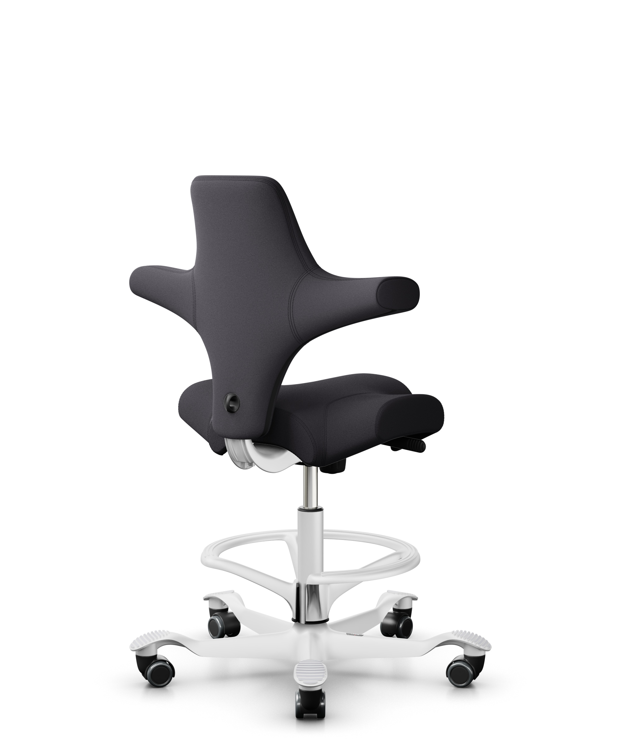 HAG Capisco 8106 Counter Stoff Xtreme Dunkelgrau Gestell Weiss mit Fußring