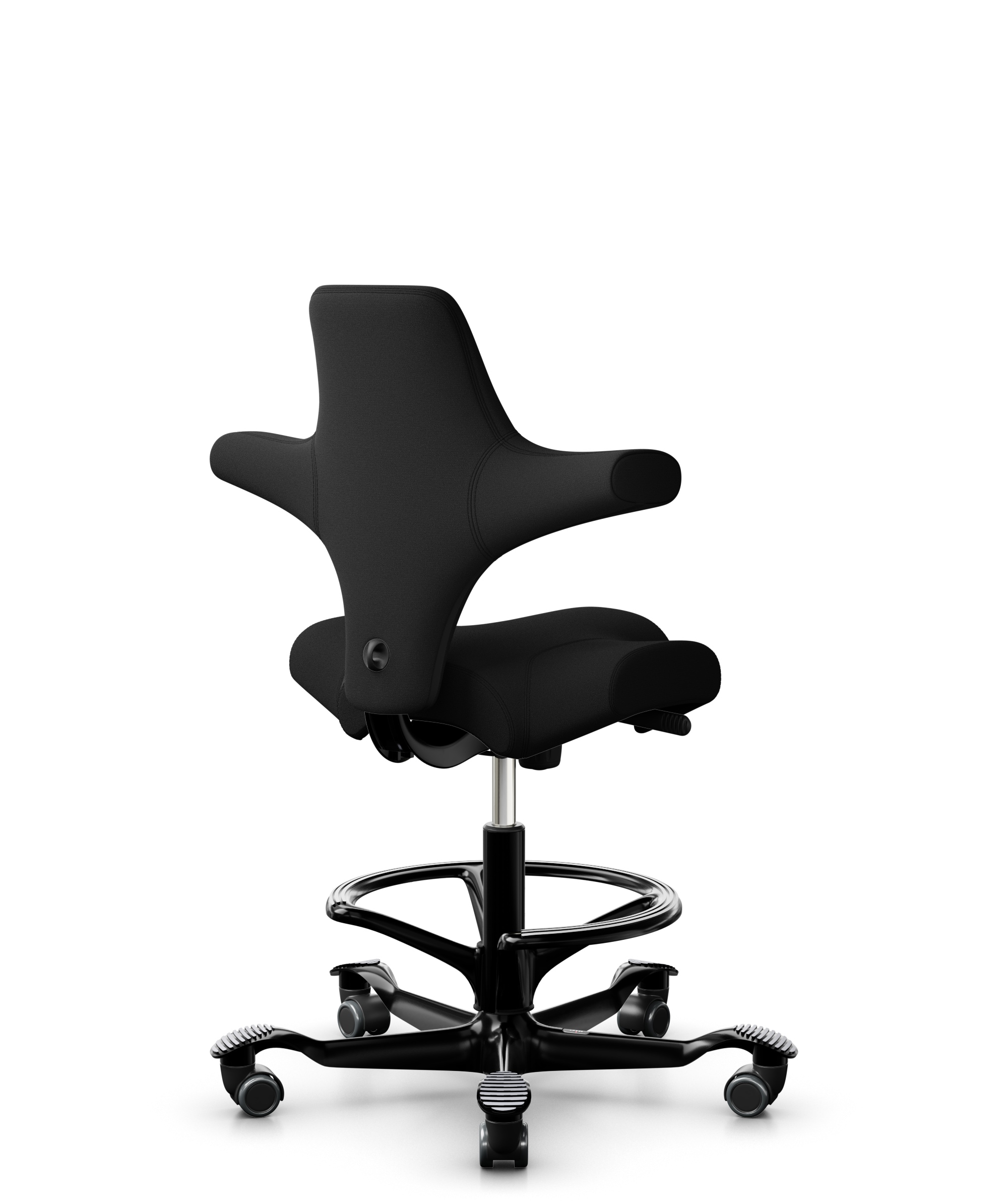 HAG Capisco 8106 Counter Stoff Xtreme Schwarz Gestell Schwarz mit Fußring