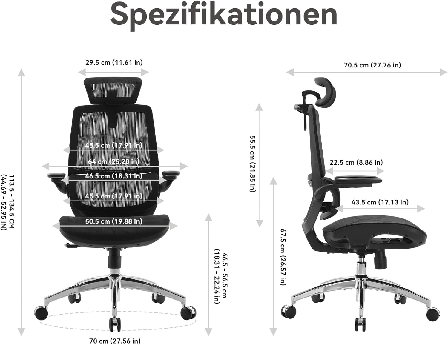 SIHOO M59 AS Ergonomischer Bürostuhl in Schwarz