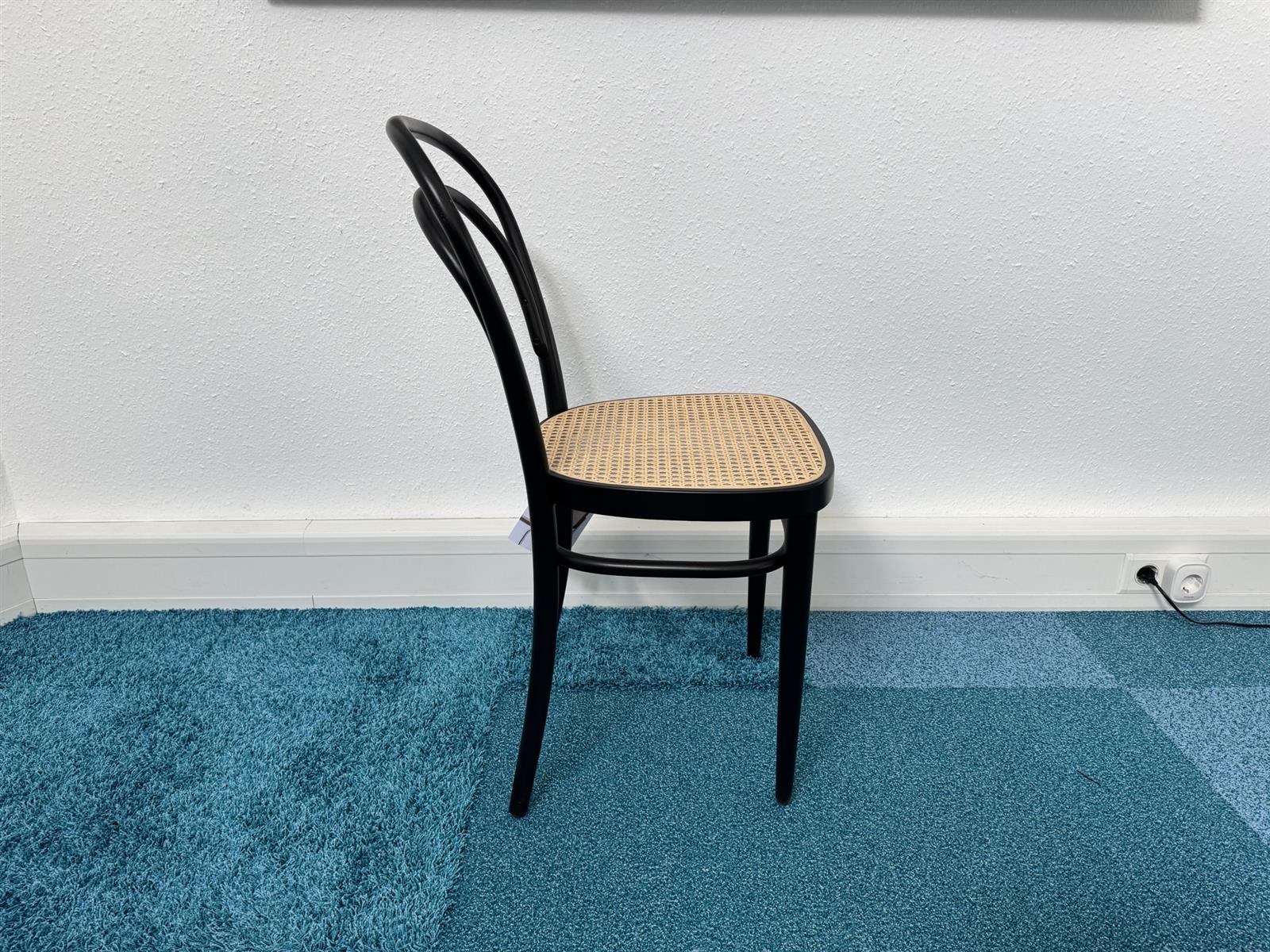 THONET 214 Stuhl Schwarz Rohrgeflecht Ausstellungsstück