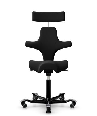 HÅG Capisco 8107 Sattelstuhl mit Kopfstütze in Schwarz